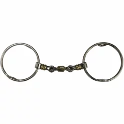 French Equestrian Horse Bits Jump'in Large Ring Gag Bit With Rollers