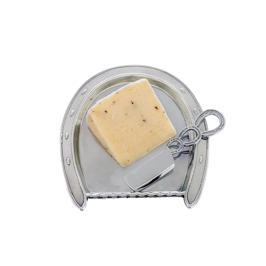 New π Equestrian Decor Arthur Court Equestrian Plate With Server - Horseshoe π 4 Equestrian Decor Arthur Court Equestrian Plate With Server - Horseshoe