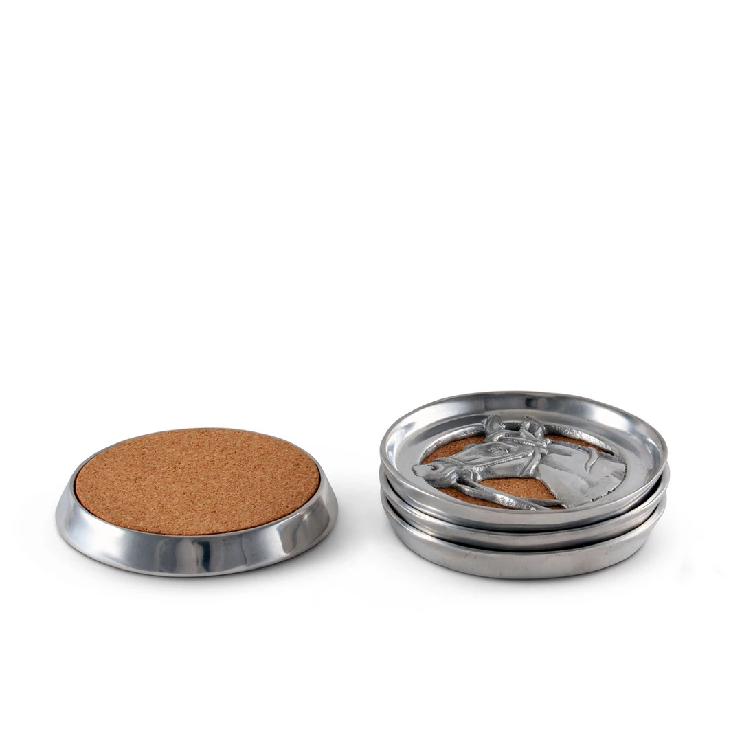 Coupon π Arthur Court Equestrian Drink Coaster Set Equestrian Decor β¨ 4 Arthur Court Equestrian Drink Coaster Set Equestrian Decor