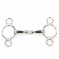 English Riding Supply Centaur Blue Steel 2 Ring French Link Gag Bit