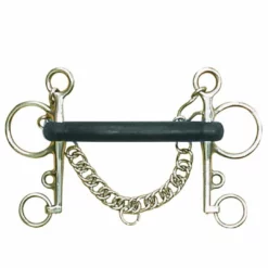 English Riding Supply Centaur Stainless Steel Soft Rubber Mullen Mouth Pelham Bit
