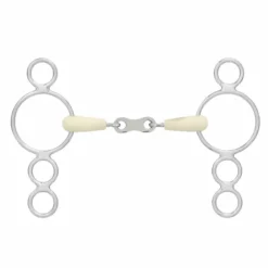 English Riding Supply Happy Mouth French Mouth Pessoa 3-Ring Double Jointed Horse Bits