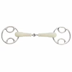 English Riding Supply Happy Mouth Jointed Ribbed Mouth Loop Ring Gag Bit