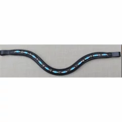 English Bridles Red Barn By KL Select Blue Bead And Crystal Browband