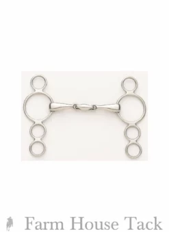 English Riding Supply Ovation Elite Solid Stainless Steel 3-Ring Gag Horse Bits