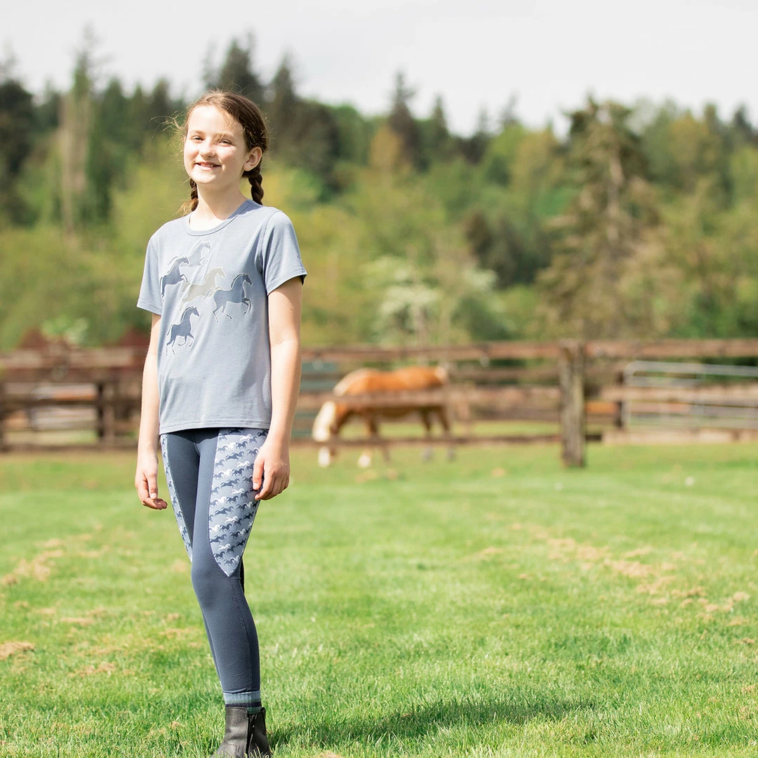 Budget 🔔 Kerrits Kids Playful Ponies Tee Children's Tops 💯 11 Kerrits Kids Playful Ponies Tee Children's Tops