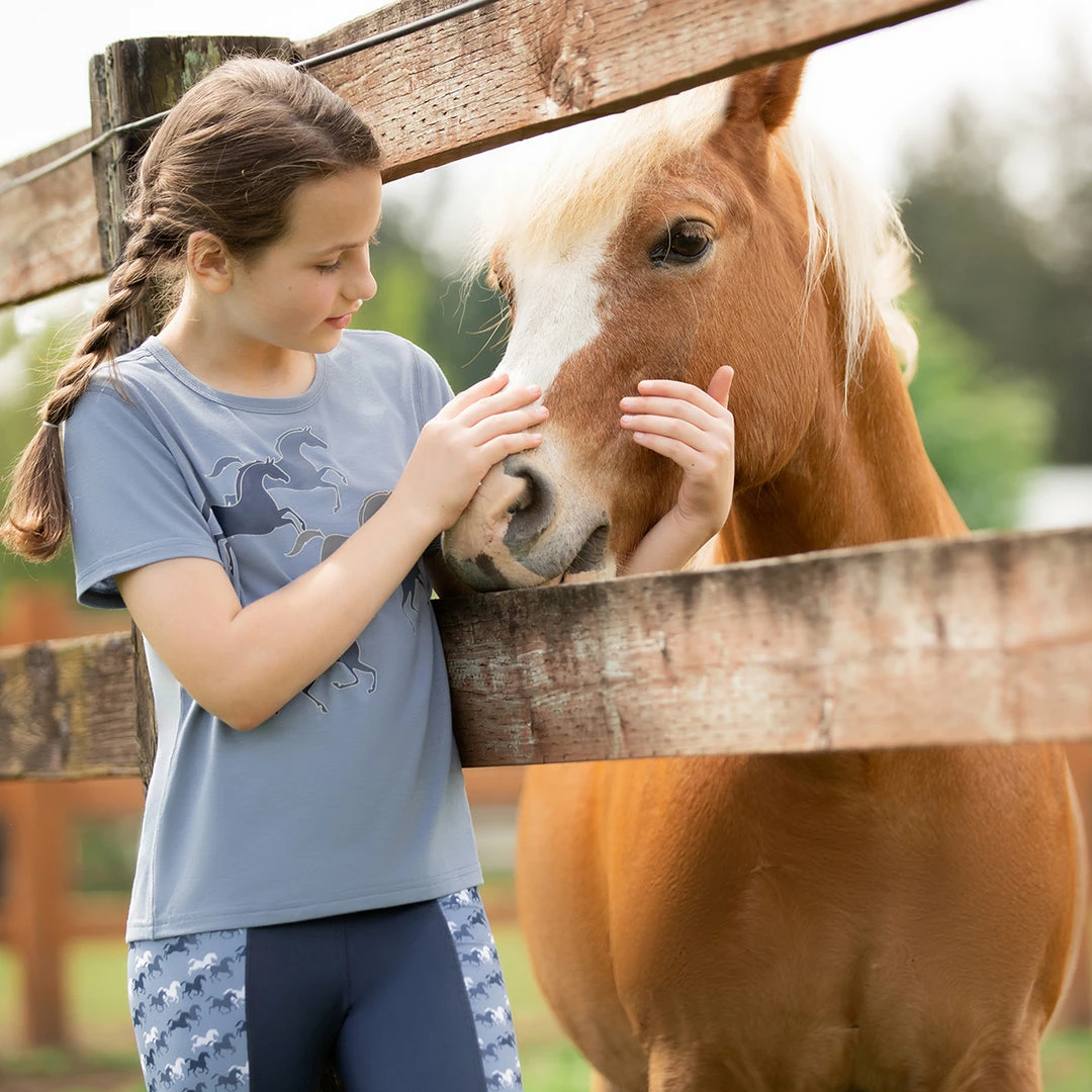 Budget 🔔 Kerrits Kids Playful Ponies Tee Children's Tops 💯 10 Kerrits Kids Playful Ponies Tee Children's Tops