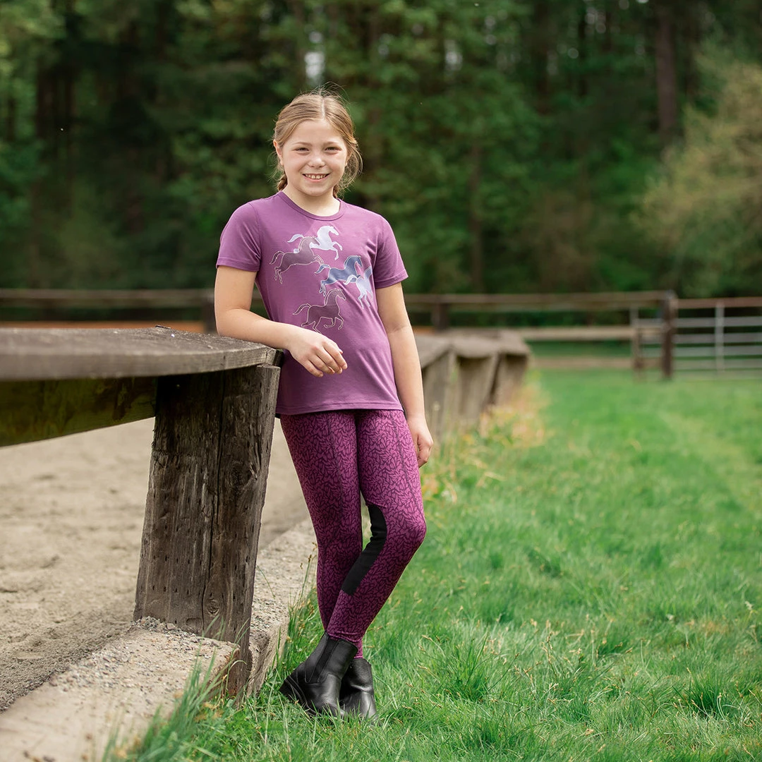 Budget 🔔 Kerrits Kids Playful Ponies Tee Children's Tops 💯 8 Kerrits Kids Playful Ponies Tee Children's Tops