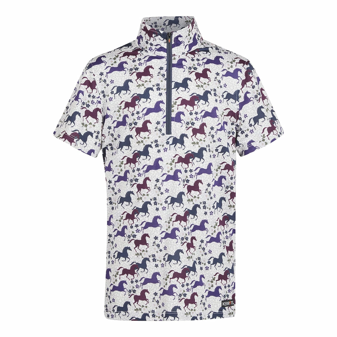 Outlet ✨ Kerrits Kids Aire Ice Fil Short Sleeve 👚 Shirt Print Children's Tops 🔥 5 Kerrits Kids Aire Ice Fil Short Sleeve Shirt Print Children's Tops