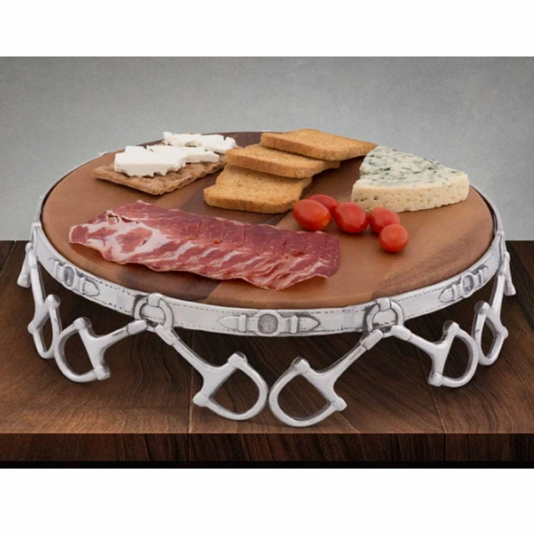 Outlet π Equestrian Decor Arthur Court Equestrian Wooden Cheese Pedestal π― 4 Equestrian Decor Arthur Court Equestrian Wooden Cheese Pedestal
