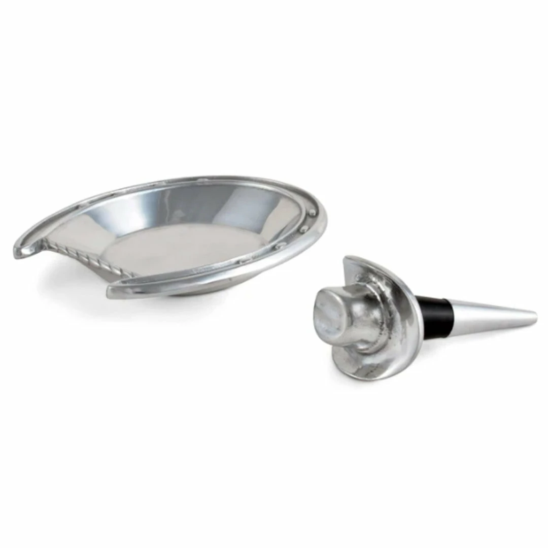 Cheap ⌛ Arthur Court Equestrian Coaster/Wine Stopper Set - Horseshoe ⌛ 3 Arthur Court Equestrian Coaster/Wine Stopper Set - Horseshoe