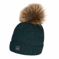 Hats & Caps Equiline GeneG Pom Knit Hat With Rhinestones