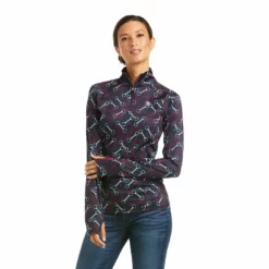Ariat Women's Lowell 2.0 1/4 Zip Long Sleeve Baselayer- Team Print-Sale