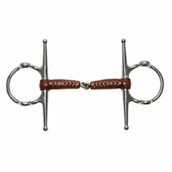 Partrade Metalab Leather Full Cheek Gag Pinchless Snaffle Bit