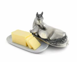 Equestrian Decor Arthur Court Horse Butter Dish