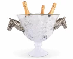 Equestrian Decor Arthur Court Horse Head Glass Ice Tub
