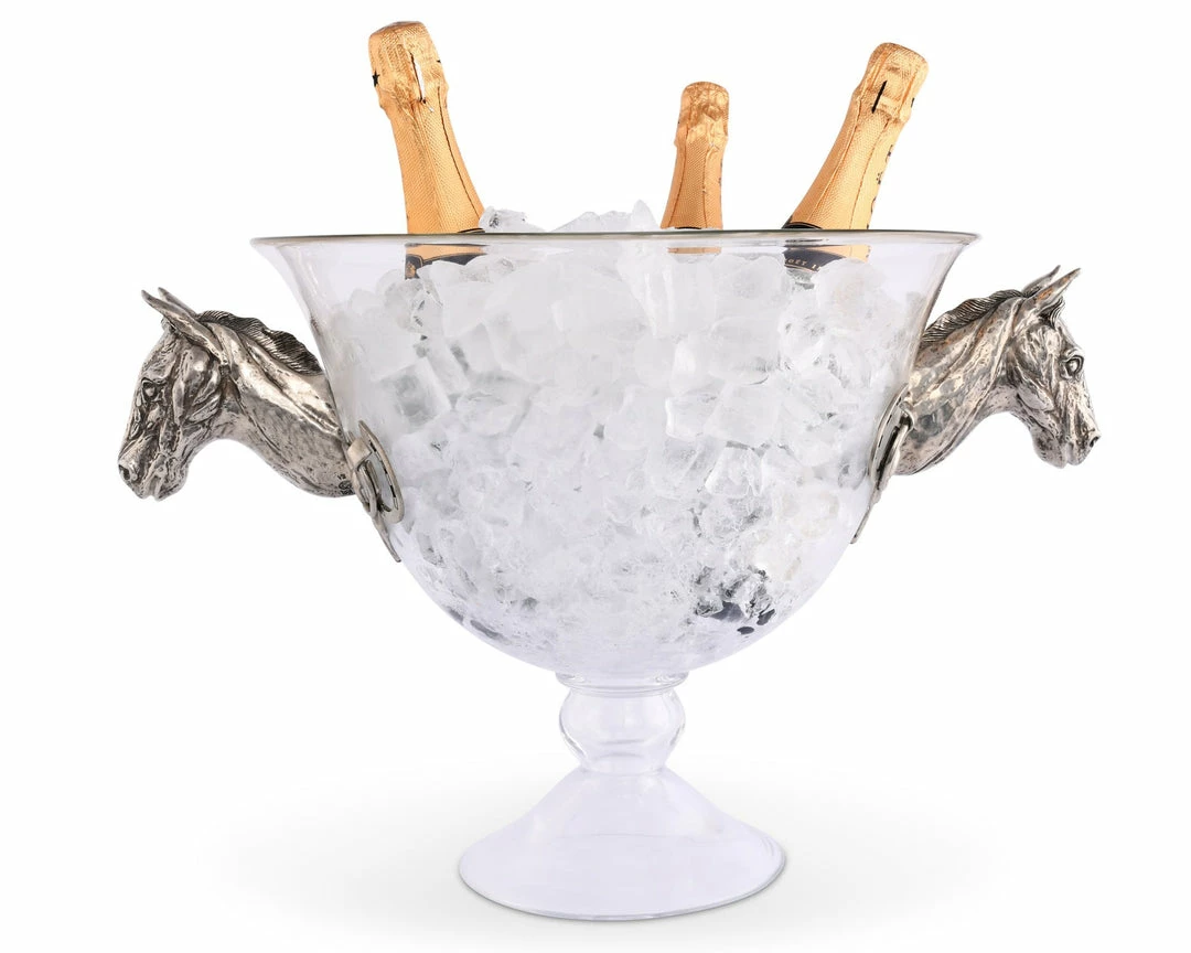 Promo π Equestrian Decor Arthur Court Horse Head Glass Ice Tub π 3 Equestrian Decor Arthur Court Horse Head Glass Ice Tub