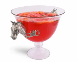 Equestrian Decor Arthur Court Horse Head Glass Ice Tub