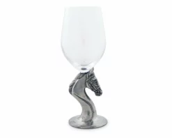 Arthur Court Wine Glass - Horse Head Equestrian Decor