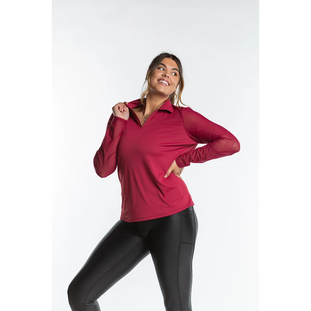 Hot Sale π Hannah Childs π© Women's Mariah Long Sleeve Zip Polo π Shirts & Tops β 7 Hannah Childs Women's Mariah Long Sleeve Zip Polo Shirts & Tops