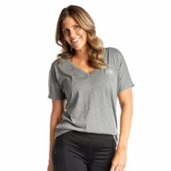 Hannah Childs Rose Logo V-Neck Tee Shirts & Tops