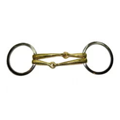 French Equestrian Jump'in Double Mouthpiece Loose Ring Bit