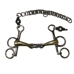 French Equestrian Jump'in Double Jointed Blocked Short Shank Pelham Bit Horse Bits