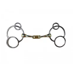 French Equestrian Horse Bits Jump' In Twisted Flat Link German 3-Ring