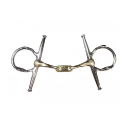 French Equestrian Jump'in Twisted Flat Link Full Cheek Gag Bit