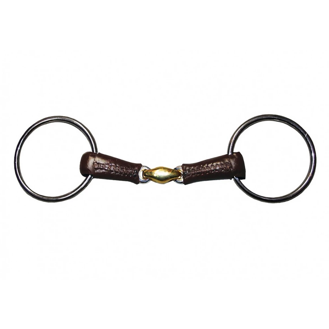 Outlet ๐ French Equestrian Jump'in Leather Covered French Link Loose Ring Bit ๐ฏ 3 French Equestrian Jump'in Leather Covered French Link Loose Ring Bit