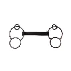 French Equestrian Horse Bits Jump'in Leather 3-Ring Bit
