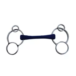French Equestrian Jump'in Flexible Rubber German 3-Ring Bit