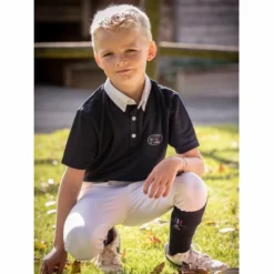 French Equestrian Jump'in Boy's Short Sleeve Gaston Competition Polo Shirt
