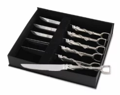 Arthur Court Stirrup Steak Knife Set Equestrian Decor
