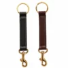 Tory Leather Brass Snap Key Fob Equestrian Decor
