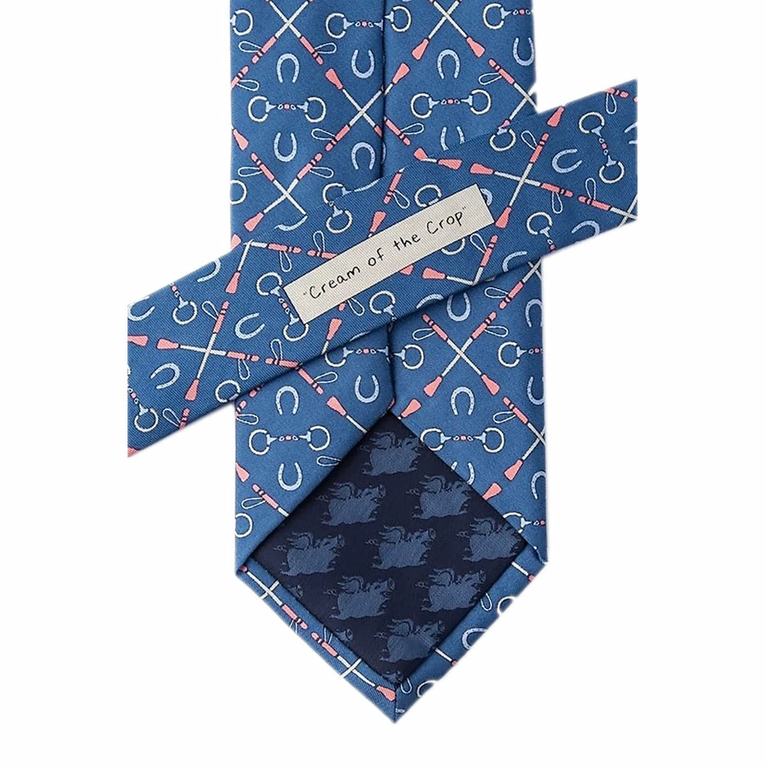 New 🔥 Wild Attire Inc. Cream Of The Crop Blue Silk Tie Equestrian Accessories 😉 5 Wild Attire Inc. Cream Of The Crop Blue Silk Tie Equestrian Accessories