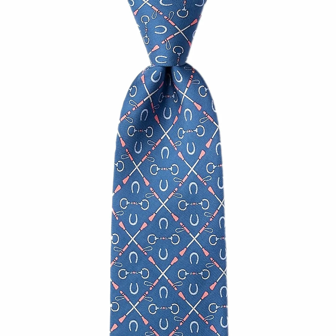 New 🔥 Wild Attire Inc. Cream Of The Crop Blue Silk Tie Equestrian Accessories 😉 4 Wild Attire Inc. Cream Of The Crop Blue Silk Tie Equestrian Accessories