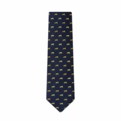 Equestrian Accessories Wild Attire Inc. Hold Your Horses Navy Blue Silk Tie