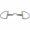 Partrade Metalab Jointed Rawhide Leather With Quarter Moon D-ring Snaffle Bit