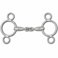 Toklat Originals Horse Bits Toklat Hollow Mouth French Link 3-Ring Continental Gag Bit