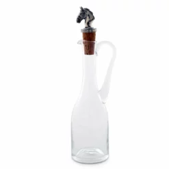 Arthur Court Cruet Bottle With Horse Head Cork Screw Equestrian Decor