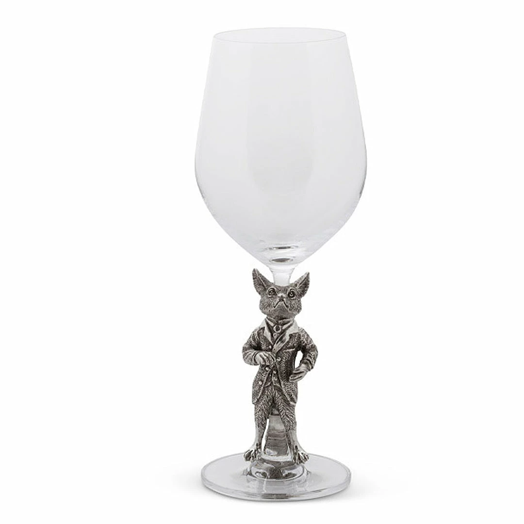 New 🥰 Arthur Court Equestrian 👗 Dressed Fox Wine Glass ⭐ 3 Arthur Court Equestrian Dressed Fox Wine Glass