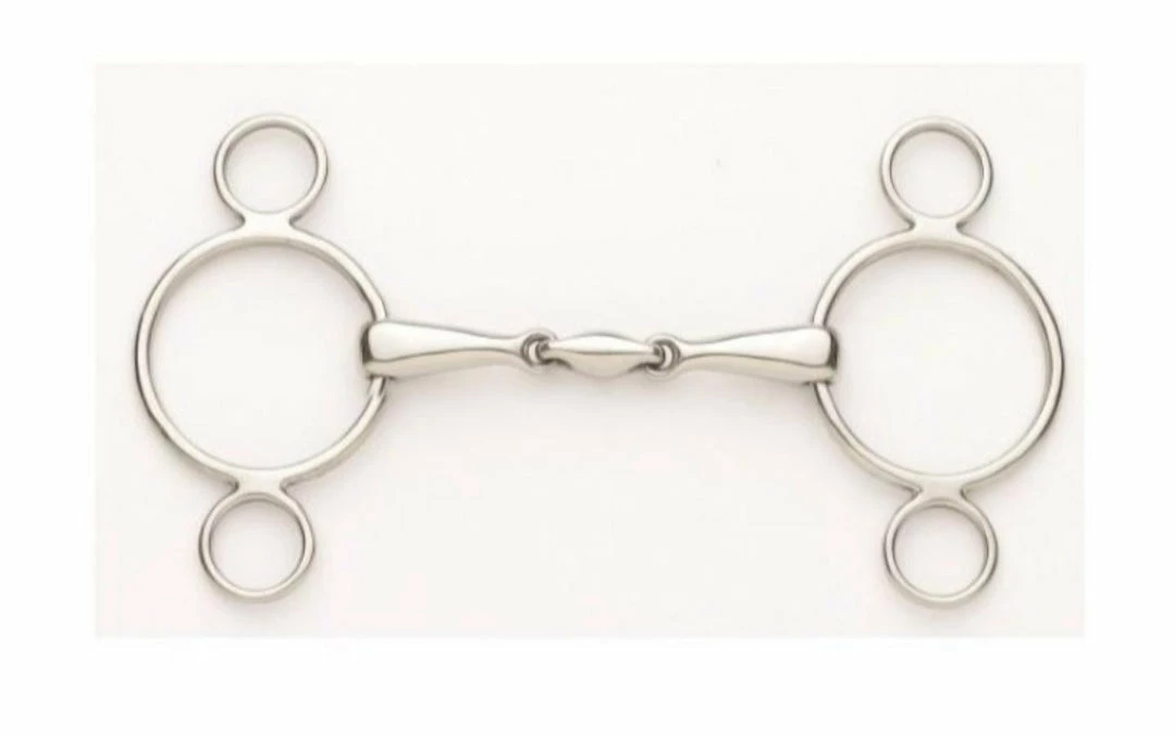 Best Sale ❤️ English Riding Supply Ovation Elite Solid Stainless Steel 2-Ring Gag Horse Bits 💯 3 English Riding Supply Ovation Elite Solid Stainless Steel 2-Ring Gag Horse Bits