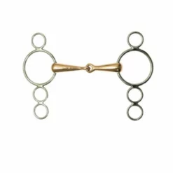 Weatherbeeta Horse Bits Korsteel European Copper Mouth 3 Ring Elevator Gag Bit