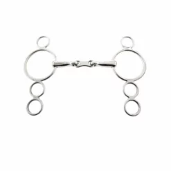 Weatherbeeta Korsteel Stainless Steel French Link 3 Ring Dutch Gag Bit Horse Bits