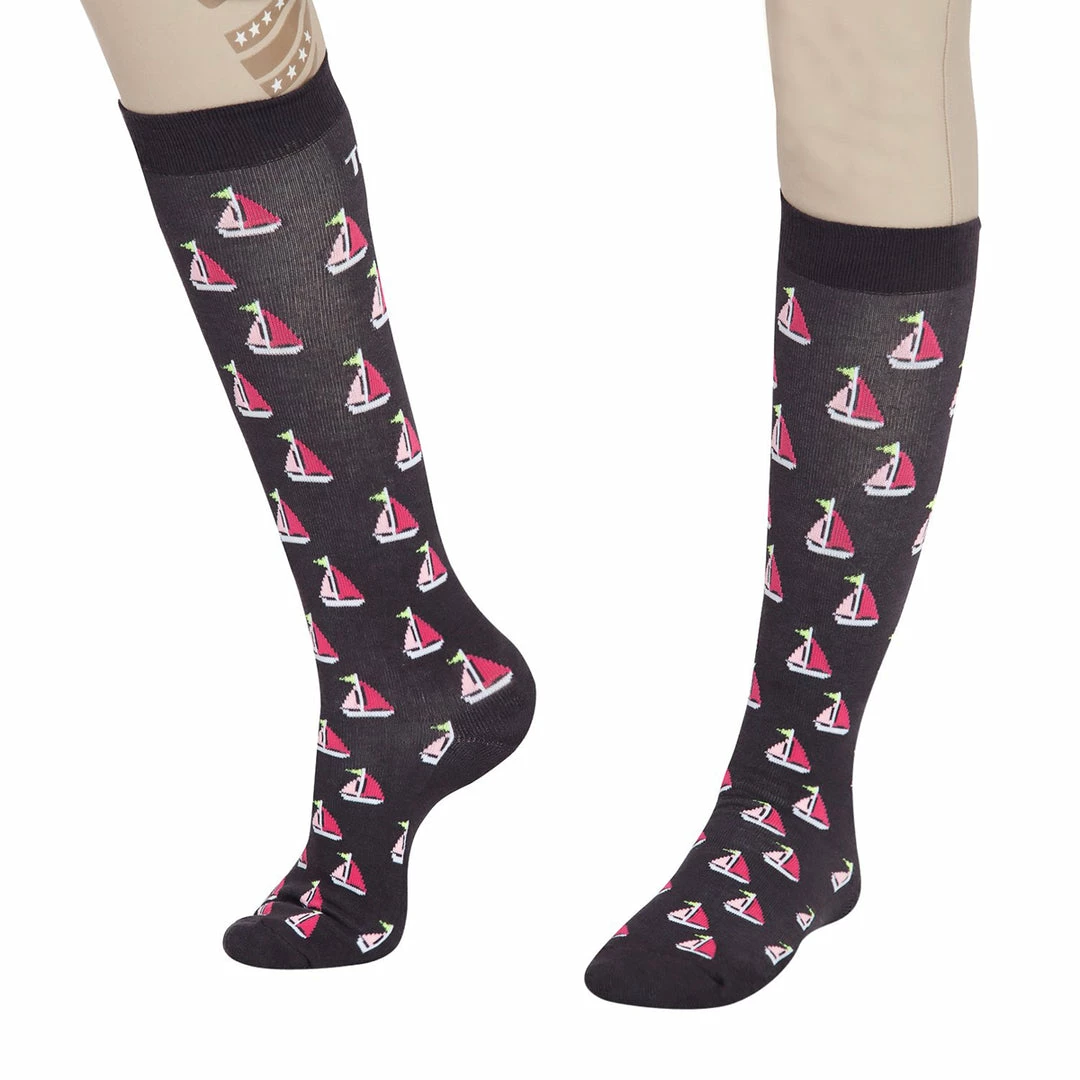 Cheapest π JPC Equestrian TuffRider Ladies Flamingo/Boat/Horse Knee Hi 𧦠Socks π₯ 4 JPC Equestrian TuffRider Ladies Flamingo/Boat/Horse Knee Hi Socks