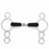 English Riding Supply Centaur Stainless Steel Jointed Rubber Mouth 3-Ring Gag Bit